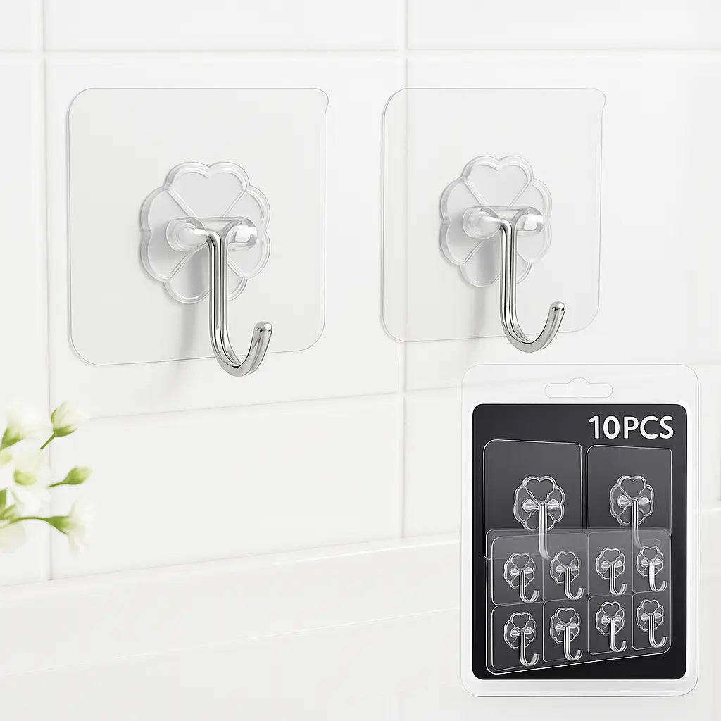 Crochet adhésif transparent 10 PCS